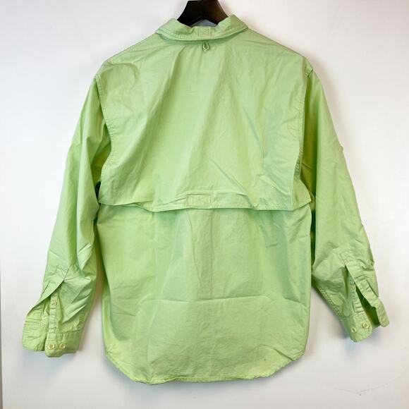 World Wide Sportsman Womens Size L Cotton Utility Fishing Button Shirt Green - Picture 5 of 9